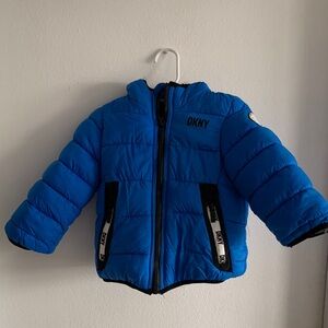 DKNY REVERSIBLE Royal Blue Puffer Jacket with hood